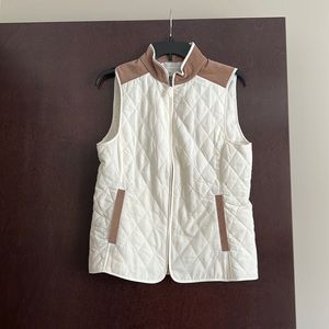 NWT Talbots Outlet Cream & Tan Vest Size Small
